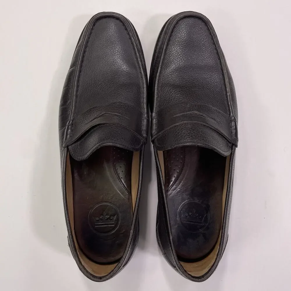 Men’s Peter Millar Crown Hyperlight Leather Brown Penny Loafer Size 10.5M Driver